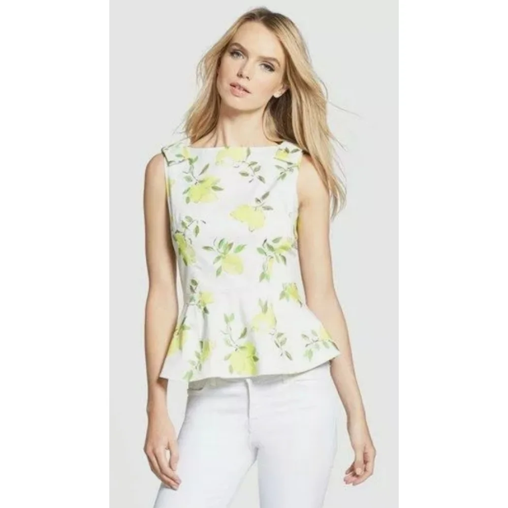 Kate Spade Thalia Peplum Top In Lyric Lemon